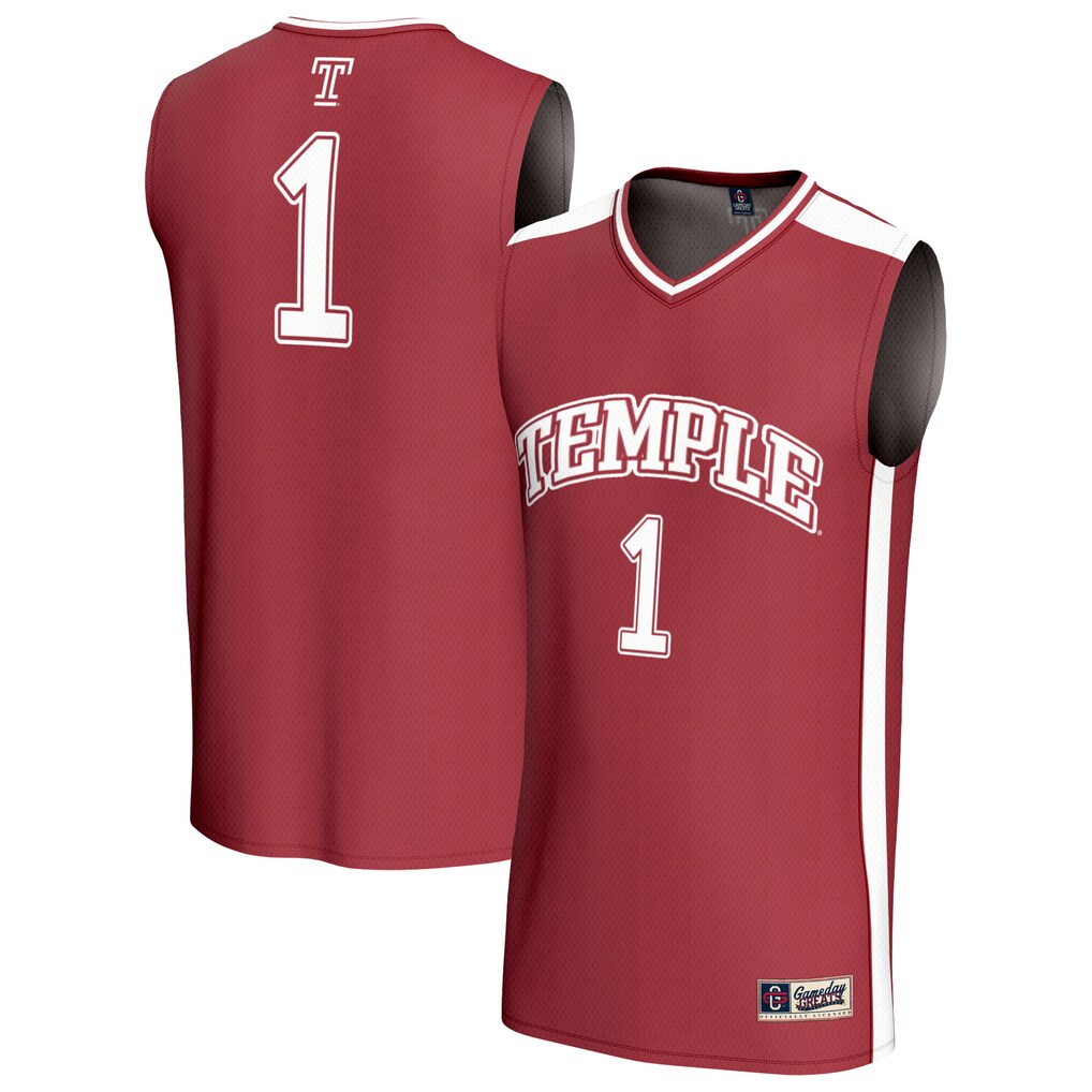 Youth GameDay Greats #1 Cherry Temple Owls Lightweight Basketball Jersey - Jersey