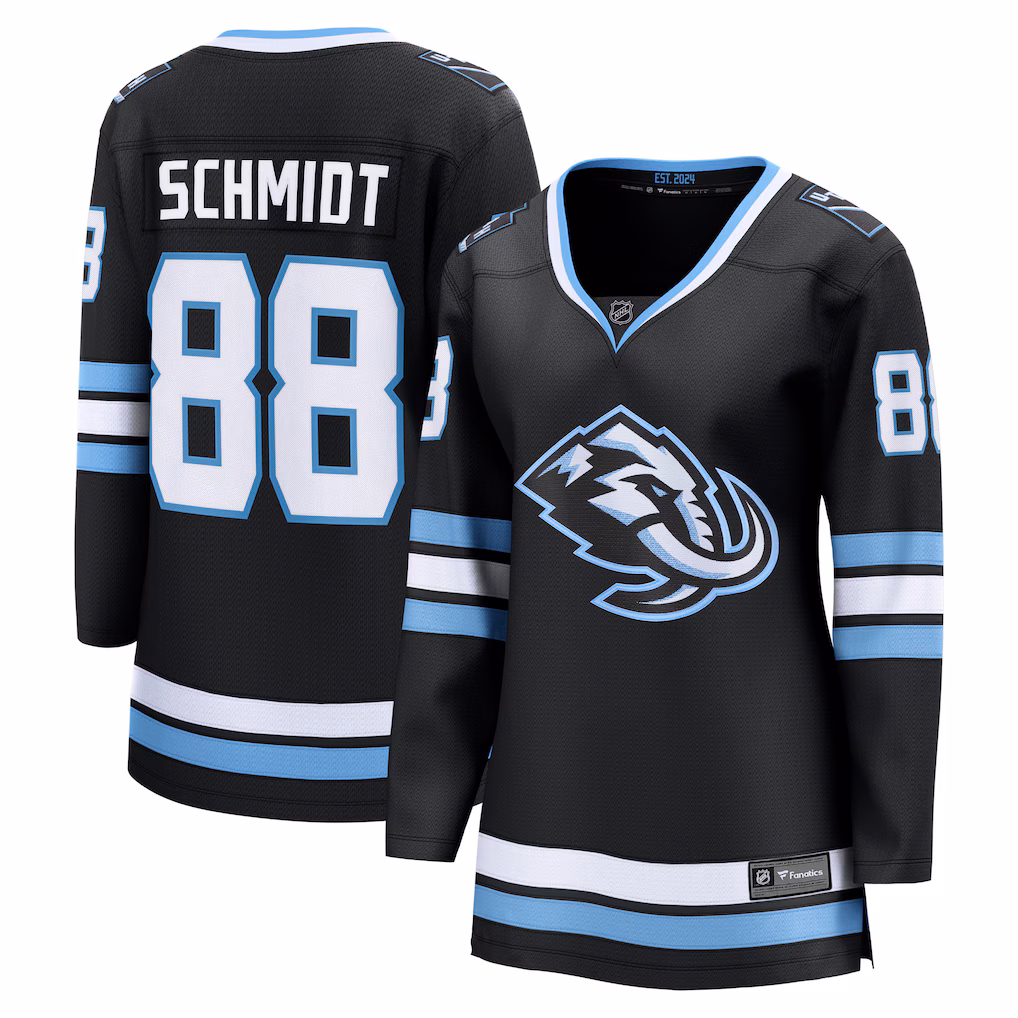 Women's Utah Mammoth Nate Schmidt Fanatics Black Home Breakaway Player Jersey - Jersey