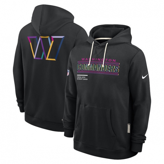 Men's Washington Commanders Black 2025 Crucial Catch Dri-FIT Hoodie - Jersey