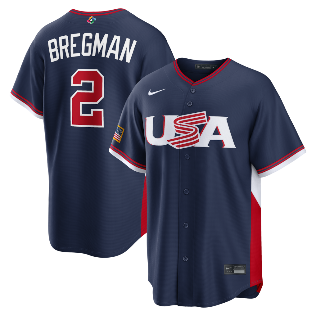 Men's USA Baseball Alex Bregman Nike Navy 2026 World Baseball Classic Road Stadium Jersey - Jersey