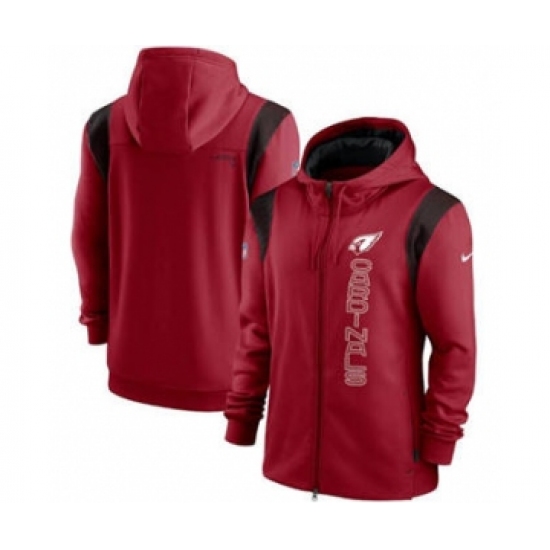 Men's Arizona Cardinals 2021 Scarlet Sideline Team Performance Full-Zip Hoodie - Jersey