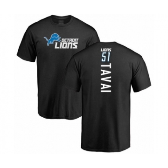 Football Detroit Lions #51 Jahlani Tavai Black Backer T-Shirt - Jersey