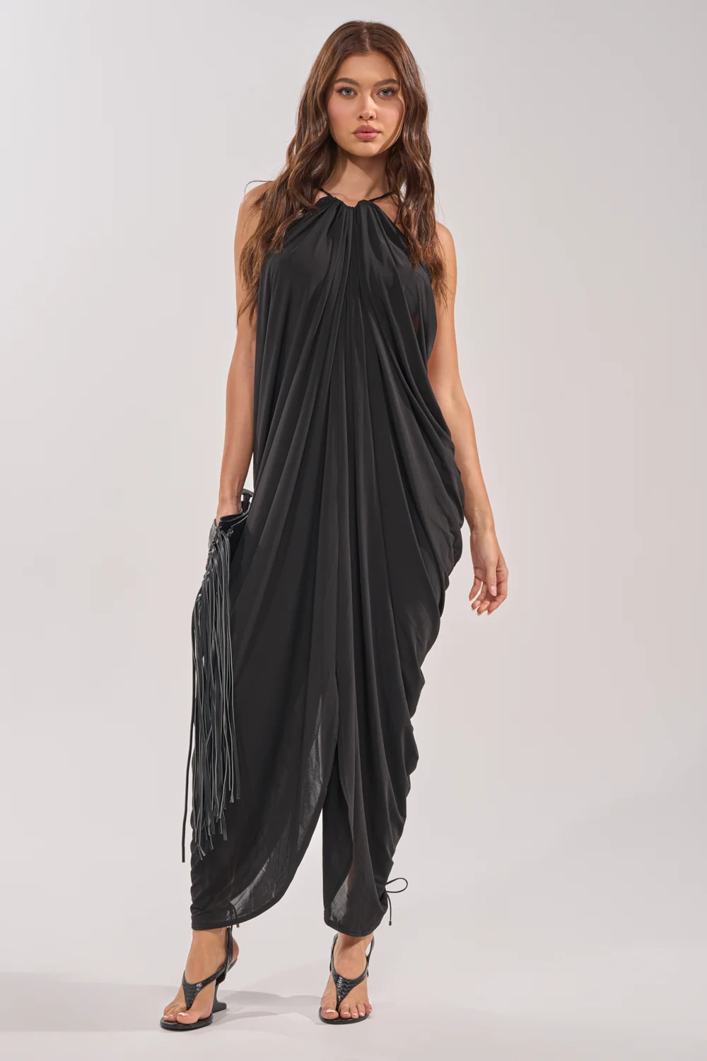BALI MAMI LOW BACK MAXI DRESS IN BLACK - Akira Wear