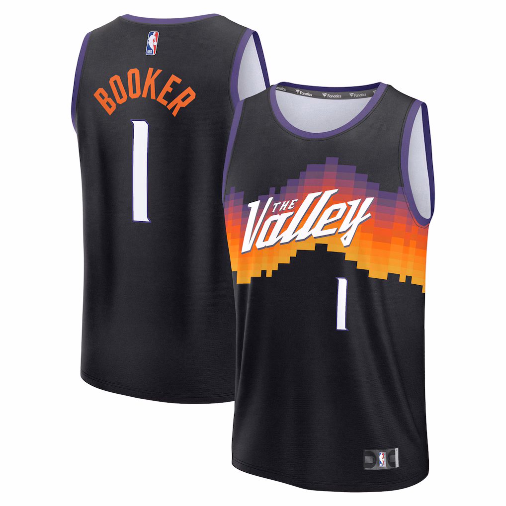 Men's Phoenix Suns Devin Booker Fanatics Black 2025/26 City Edition Fast Break Jersey - Jersey