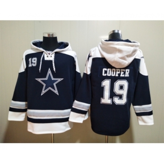 Men's Dallas Cowboys #19 Amari Cooper Navy Blue Ageless Must Have Lace Up Pullover Hoodie - Jersey