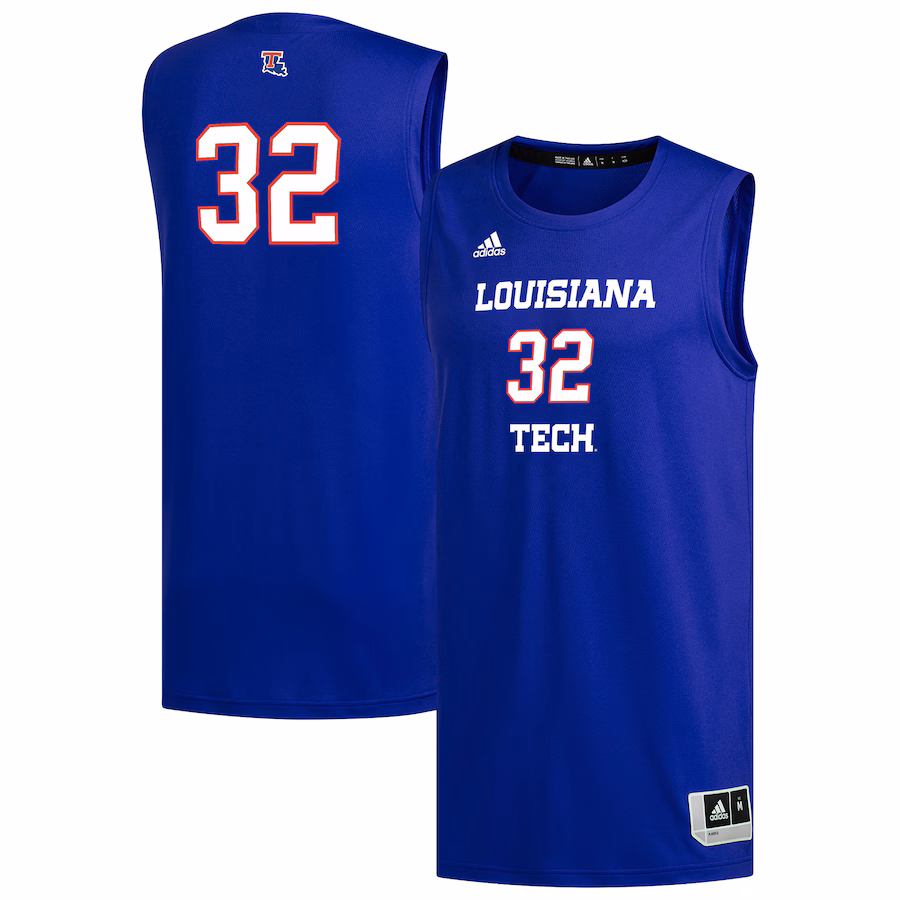 Men's adidas #1 Royal Louisiana Tech Bulldogs Replica Basketball Jersey - Jersey