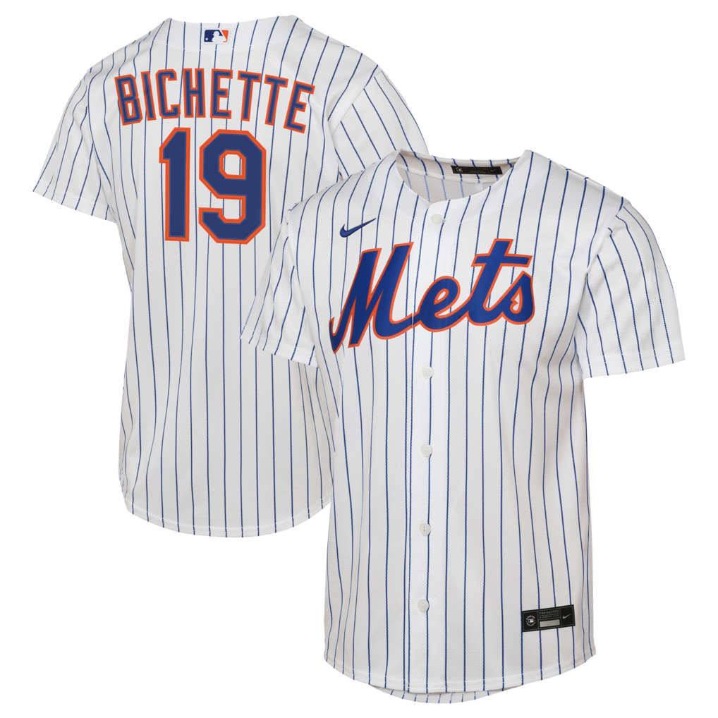Youth New York Mets Bo Bichette Nike White Home Baseline Jersey - Jersey