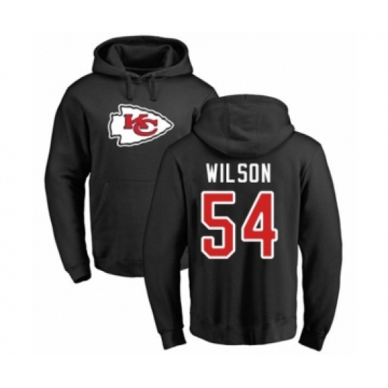 Football Kansas City Chiefs #54 Damien Wilson Black Name & Number Logo Pullover Hoodie - Jersey