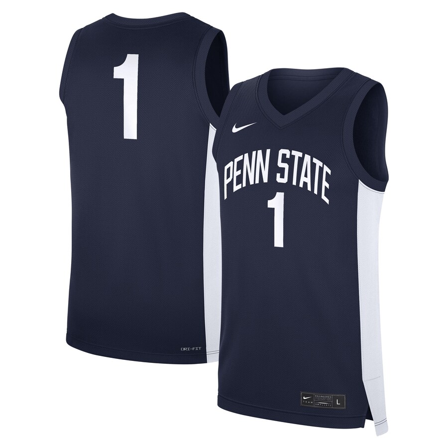 Men's Nike #1 Navy Penn State Nittany Lions Road Replica Jersey - Jersey