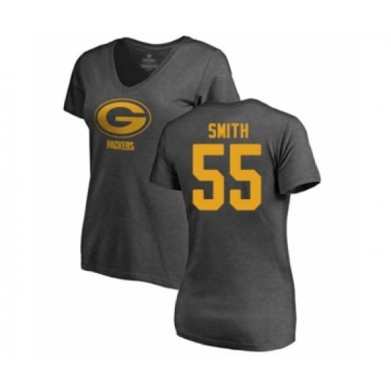 Football Women's Green Bay Packers #55 Za'Darius Smith Ash One Color T-Shirt - Jersey