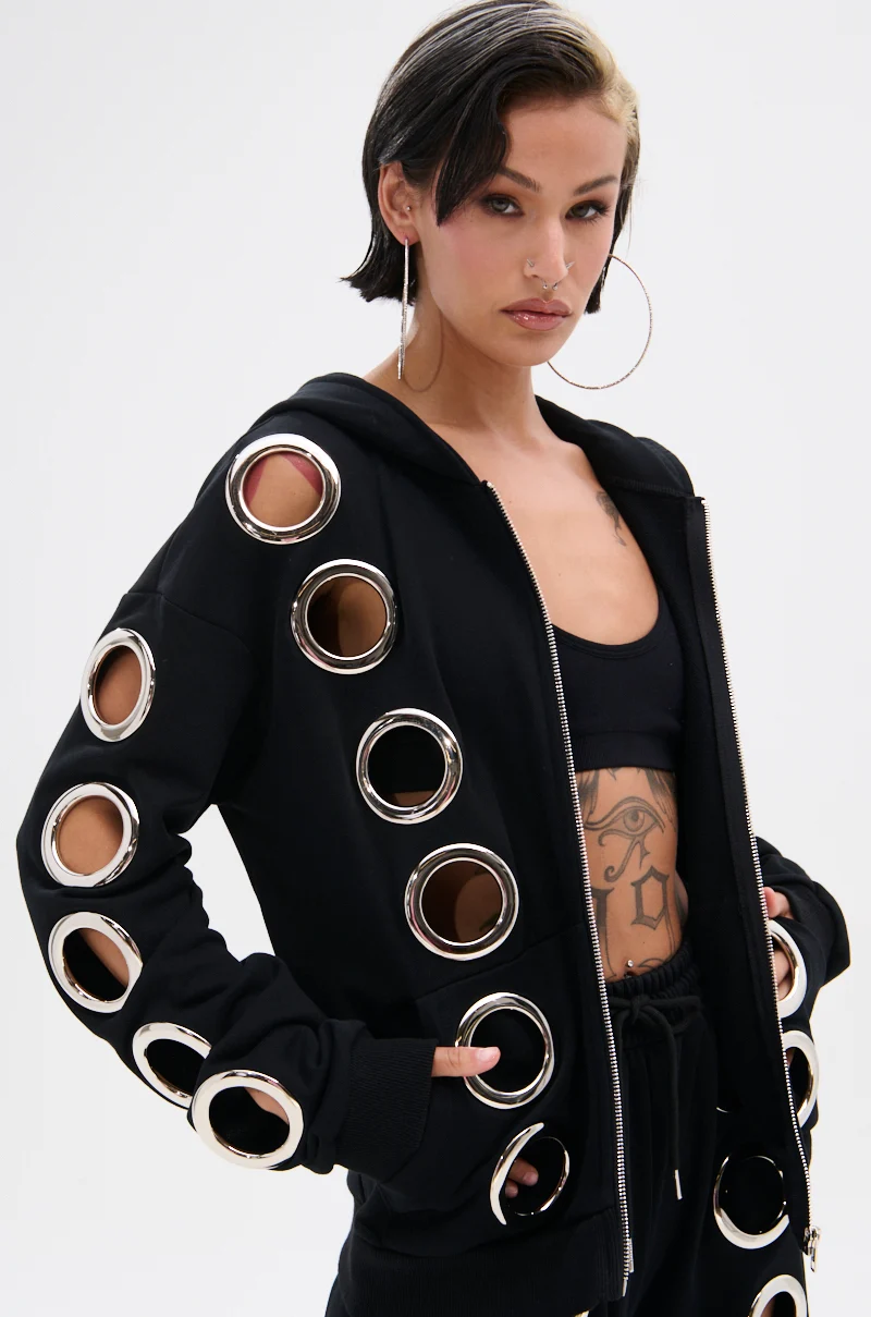 THROUGH THE NIGHT SWEATSHIRT WITH HOLES - Akira Wear