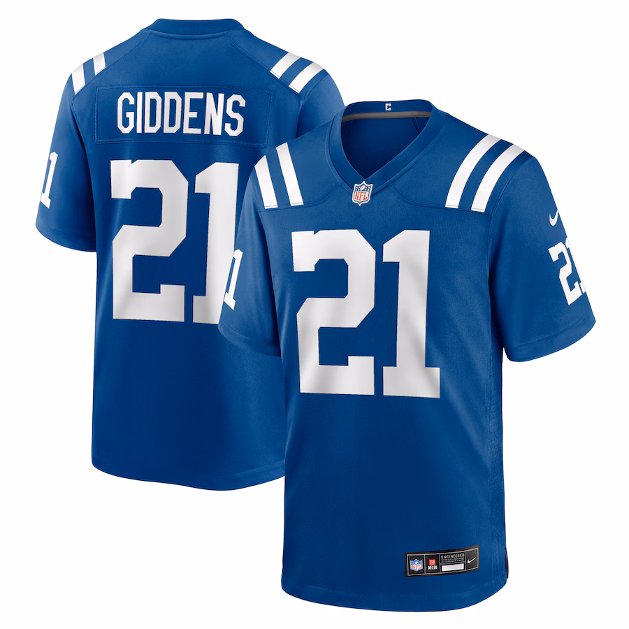 Men's Indianapolis Colts DJ Giddens Nike Royal Team Game Jersey - Jersey