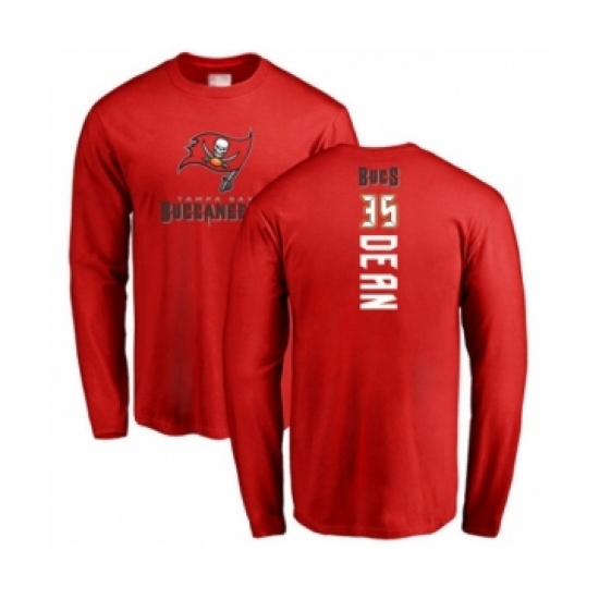 Football Tampa Bay Buccaneers #35 Jamel Dean Red Backer Long Sleeve T-Shirt - Jersey