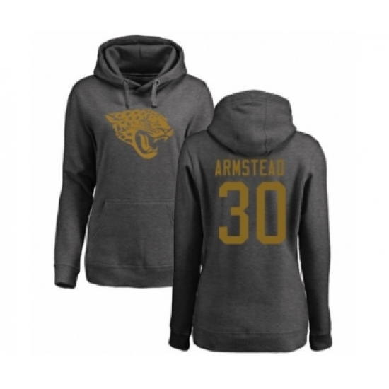 Football Women's Jacksonville Jaguars #30 Ryquell Armstead Ash One Color Pullover Hoodie - Jersey