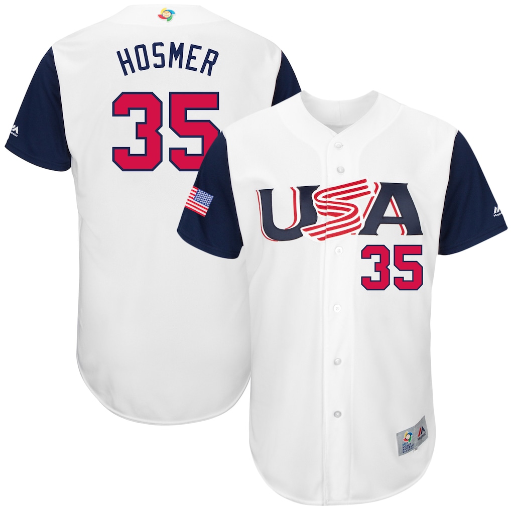 Men's USA Baseball Eric Hosmer Majestic White 2017 World Baseball Classic Authentic Jersey - Jersey