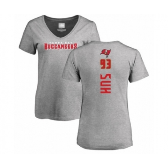 Football Women's Tampa Bay Buccaneers #93 Ndamukong Suh Ash Backer T-Shirt - Jersey