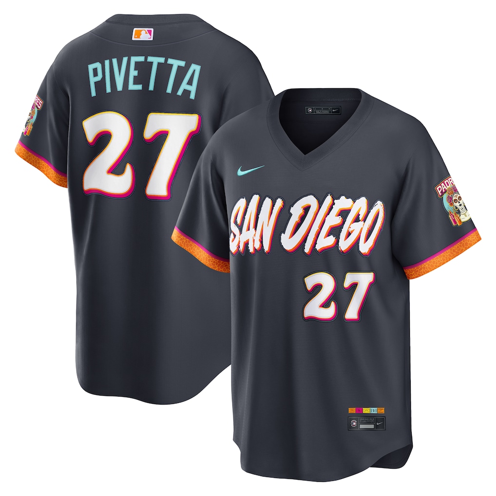 Men's San Diego Padres Nick Pivetta Nike Obsidian 2026 City Connect Stadium Jersey - Jersey