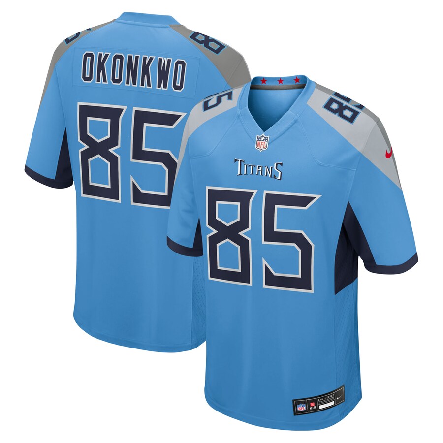 Men's Tennessee Titans Chigoziem Okonkwo Nike Light Blue Team Game Jersey - Jersey