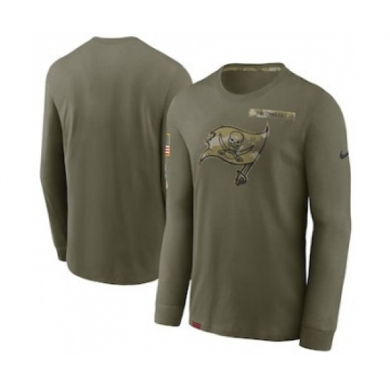 Men's Tampa Bay Buccaneers Football Olive 2021 Salute To Service Performance Long Sleeve T-Shirt - Jersey