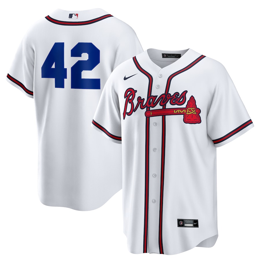 Men's Atlanta Braves Nike White Home 2025 Jackie Robinson Day Replica Jersey - Jersey