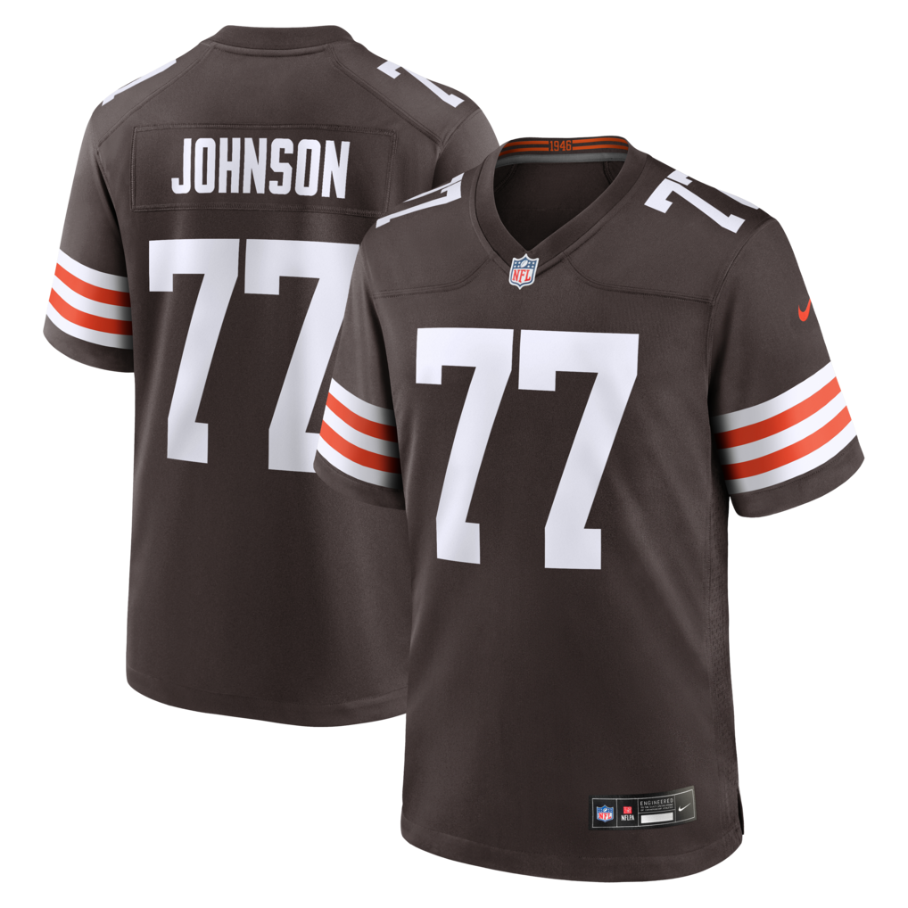 Men's Cleveland Browns Zion Johnson Nike Brown Team Game Jersey - Jersey