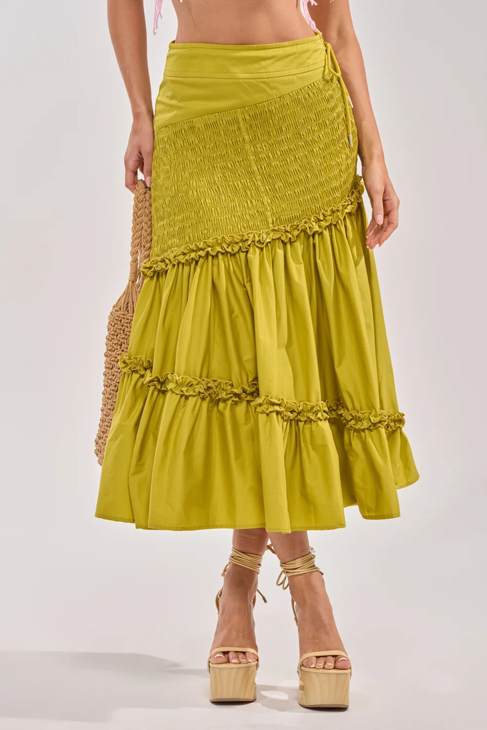 IT ONLY GETS BETTER RUCHED MAXI SKIRT - Akira Wear