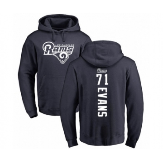 Football Los Angeles Rams #71 Bobby Evans Navy Blue Backer Pullover Hoodie - Jersey
