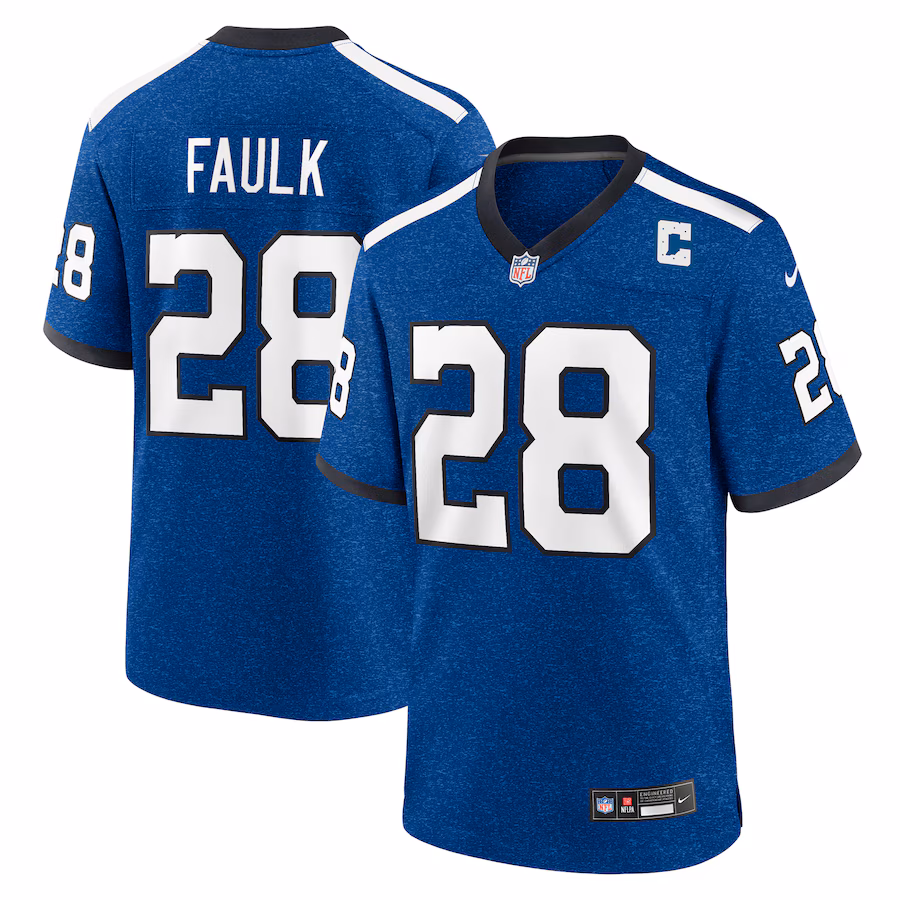 Men's Indianapolis Colts Marshall Faulk Nike Blue Retired Player Alternate Game Jersey - Jersey
