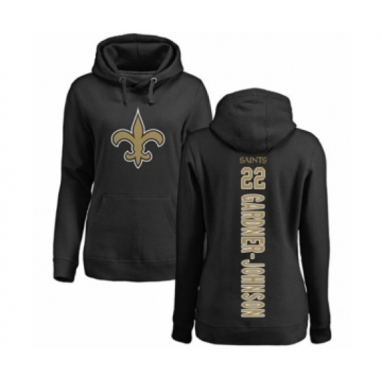 Football Women's New Orleans Saints #22 Chauncey Gardner-Johnson Black Backer Pullover Hoodie - Jersey