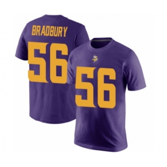 Football Minnesota Vikings #56 Garrett Bradbury Purple Rush Pride Name & Number T-Shirt - Jersey