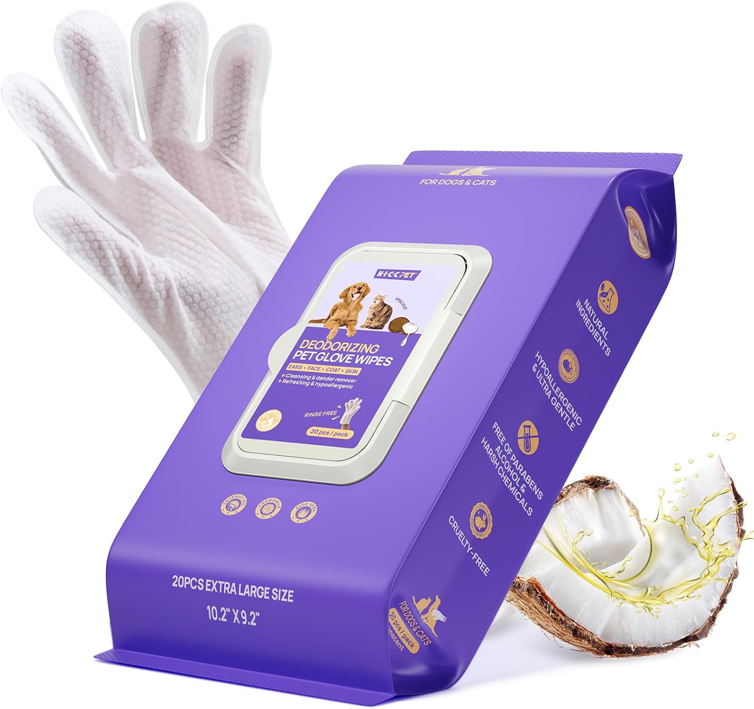 HICC Pet Grooming Glove Wipes