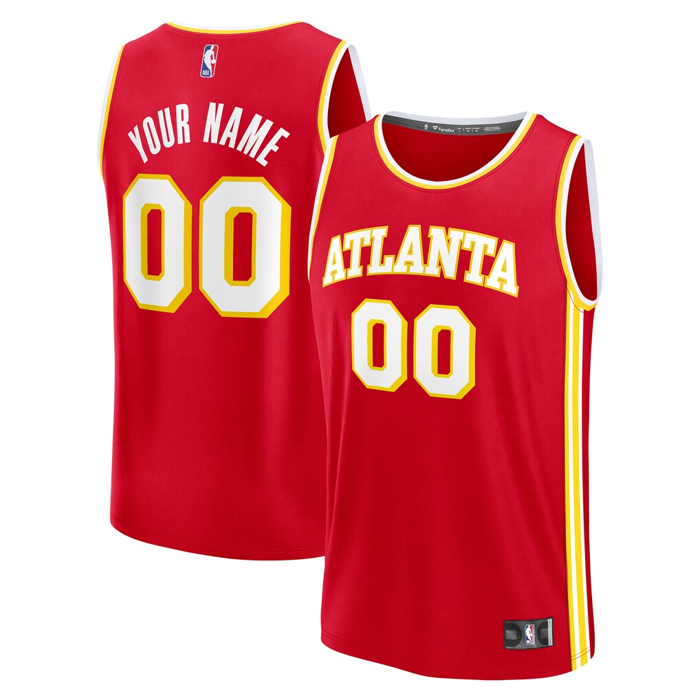 Men's Atlanta Hawks Fanatics Red Fast Break Custom Jersey - Icon Edition - Jersey