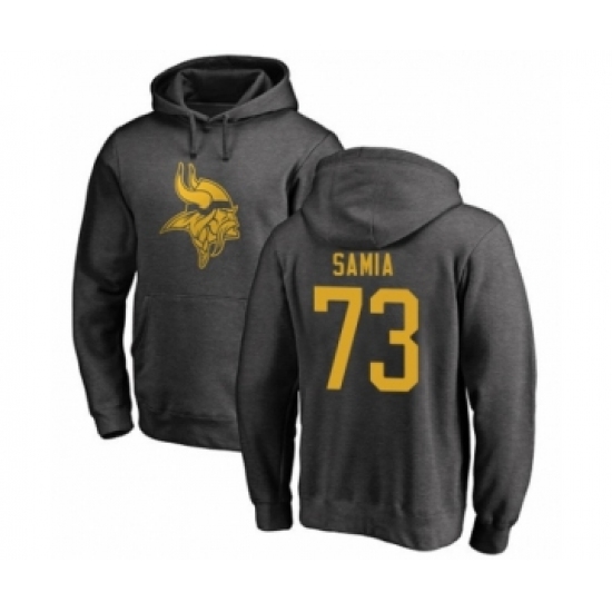 Football Minnesota Vikings #73 Dru Samia Ash One Color Pullover Hoodie - Jersey