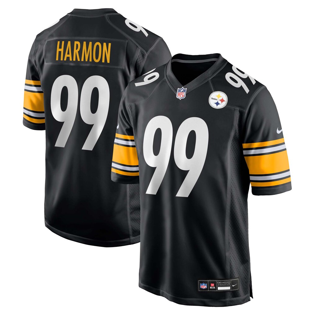 Men's Pittsburgh Steelers Derrick Harmon Nike Black Game Player Jersey - Jersey