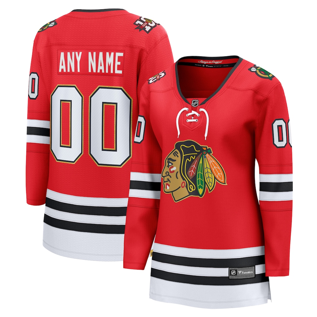 Women's Chicago Blackhawks Fanatics Red Centennial Breakaway Custom Jersey - Jersey