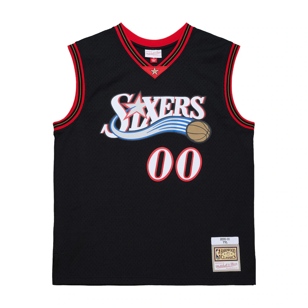 Men's Philadelphia 76ers Mitchell & Ness x Playboi Carti Black 2000-01 Swingman Jersey - Jersey