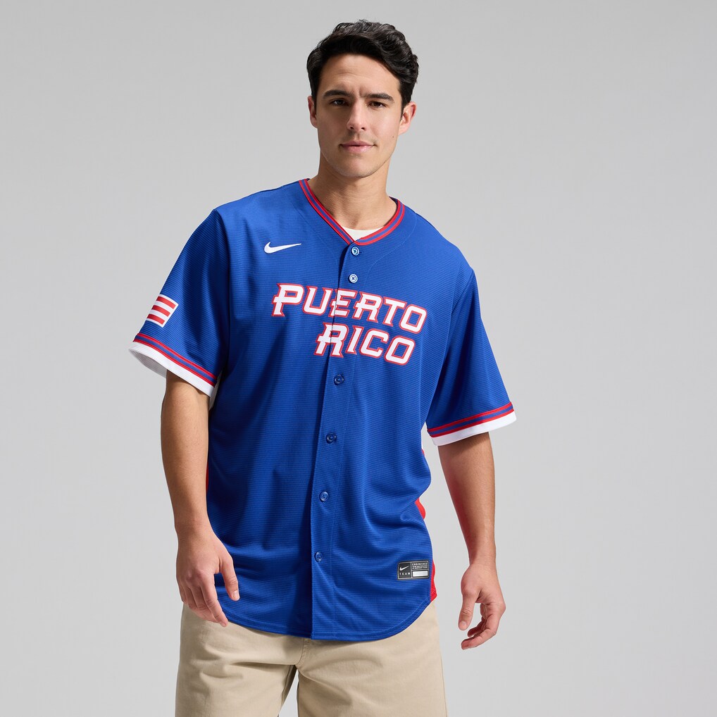 Men's Puerto Rico Baseball Nike Royal 2026 World Baseball Classic Road Stadium Jersey - Jersey