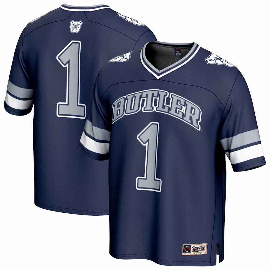 GameDay Greats #1 Navy Butler Bulldogs Lightweight Collegiate Football Fashion Jersey - Jersey