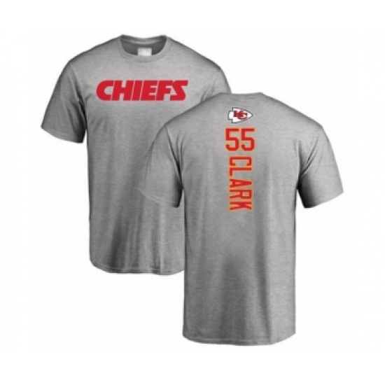 Football Kansas City Chiefs #55 Frank Clark Ash Backer T-Shirt - Jersey