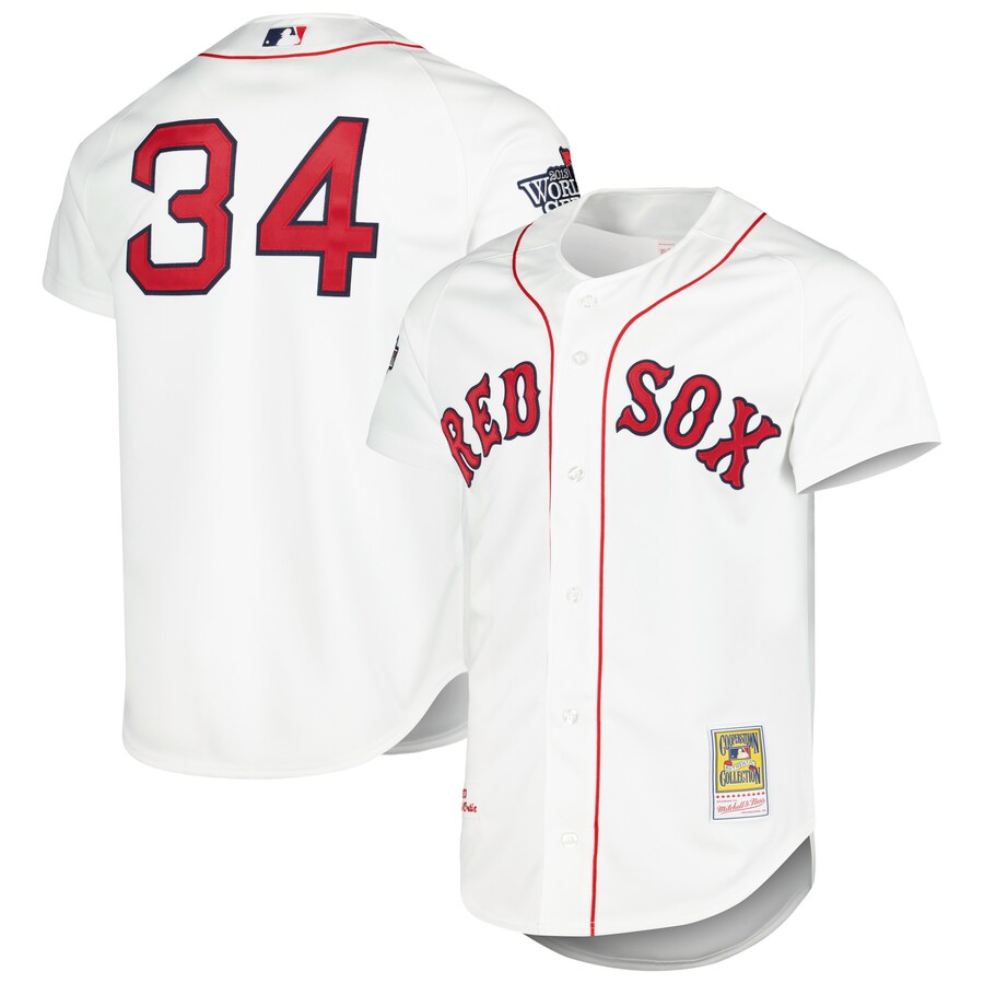 Men's Boston Red Sox David Ortiz Mitchell & Ness White Cooperstown Collection Authentic Jersey - Jersey