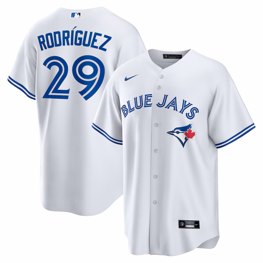 Men's Toronto Blue Jays Yariel Rodriguez Nike White Home Replica Jersey - Jersey