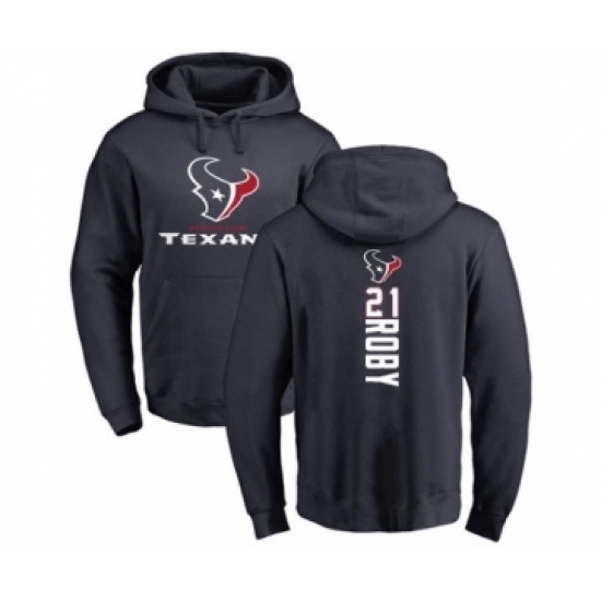 Football Houston Texans #21 Bradley Roby Navy Blue Backer Pullover Hoodie - Jersey