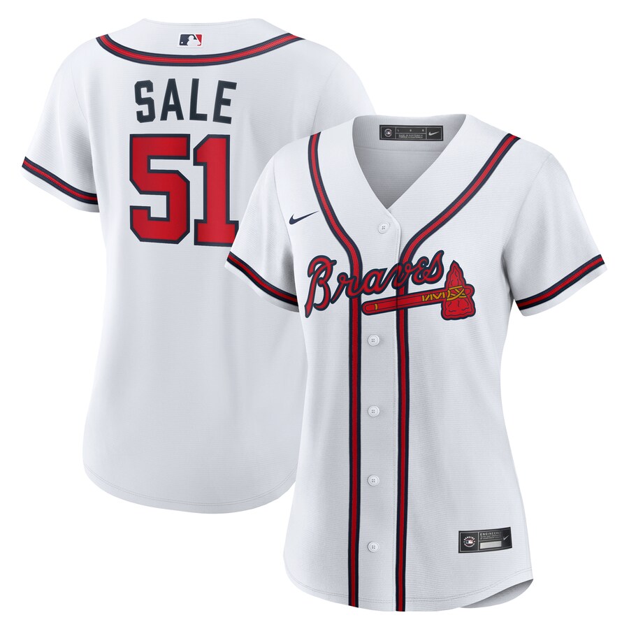Women's Atlanta Braves Chris Sale Nike White Home Replica Jersey - Jersey