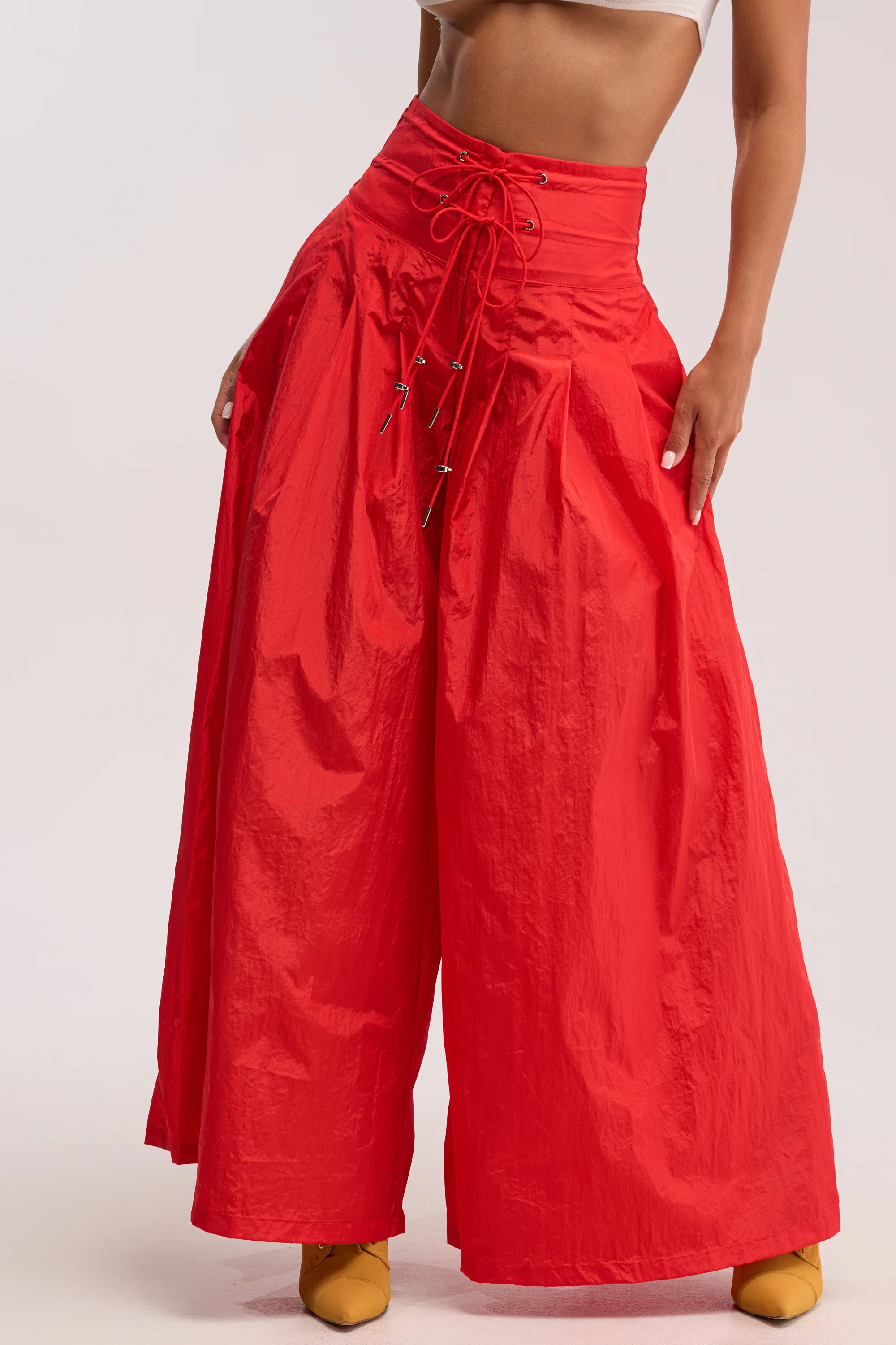 DANCE THE NIGHT AWAY PALAZZO PANT IN RED - Akira Wear