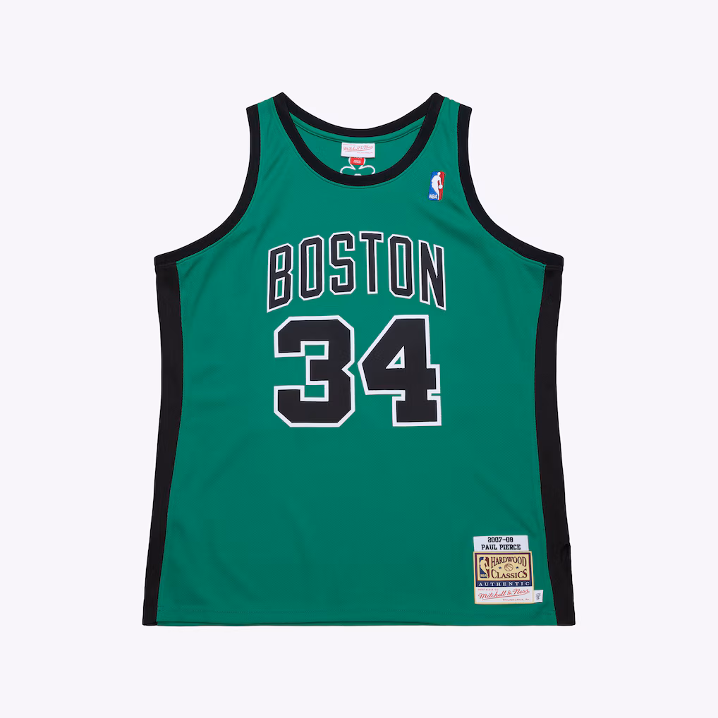 Men's Boston Celtics Paul Pierce Mitchell & Ness Kelly Green 2007-08 Hardwood Classics Authentic Jersey - Jersey