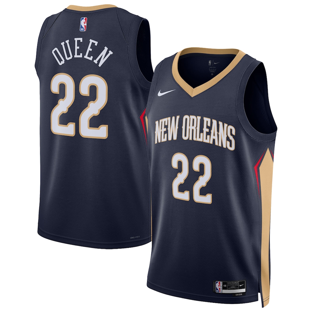 Unisex New Orleans Pelicans Derik Queen Nike Navy Swingman Jersey - Icon Edition - Jersey