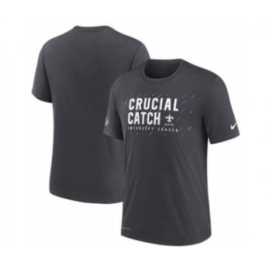 Men's New Orleans Saints Charcoal 2021 Crucial Catch Performance T-Shirt - Jersey