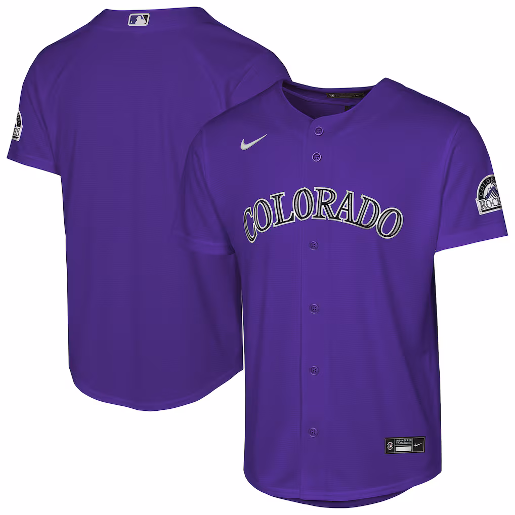 Youth Colorado Rockies Nike Purple Alternate 2 Stadium Jersey - Jersey