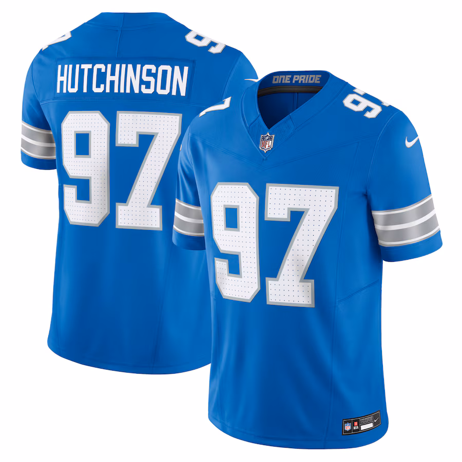 Men's Detroit Lions Aidan Hutchinson Nike Blue Team Vapor F.U.S.E. Limited Jersey - Jersey