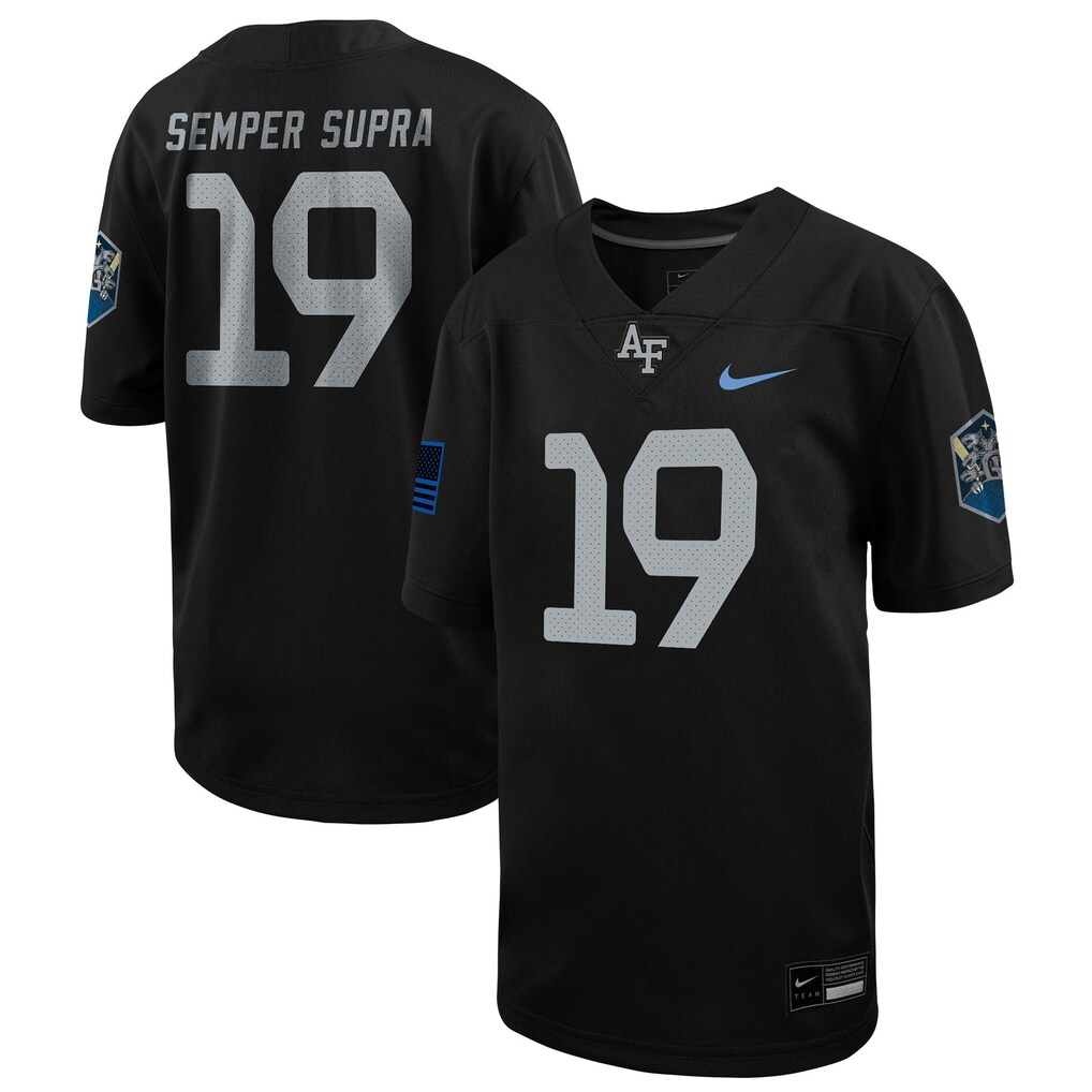 Youth Nike #1 Black Air Force Falcons Alternate Space Force Rivalry Untouchable Jersey - Jersey